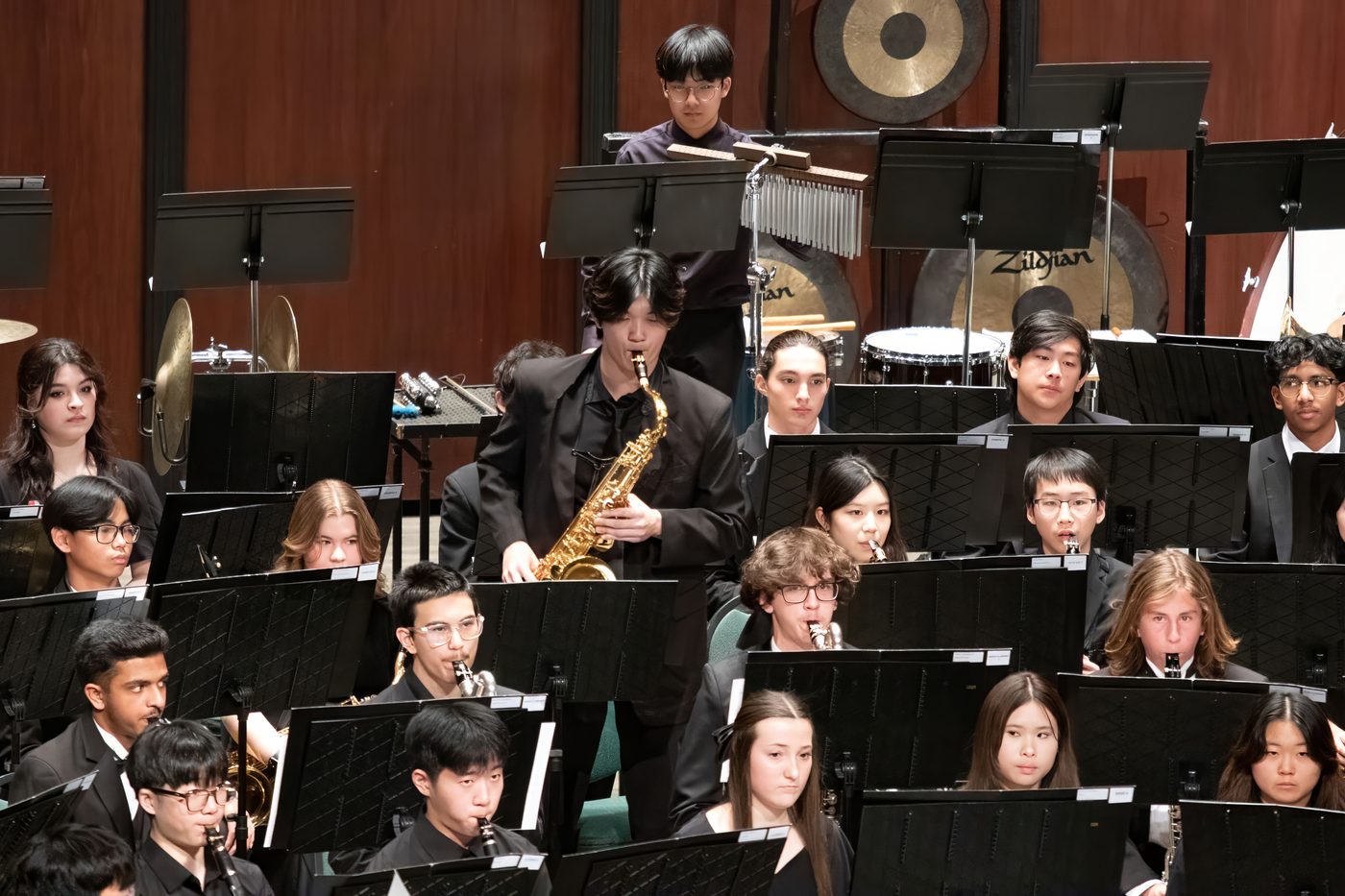 Ethan in the saxophone section of the 2025 All-State Band