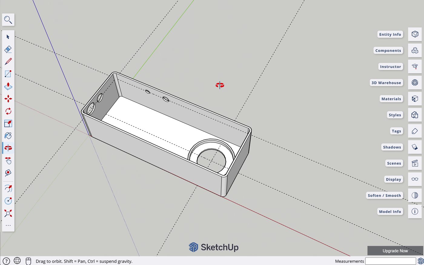 SketchUp model of the mouthpiece holder